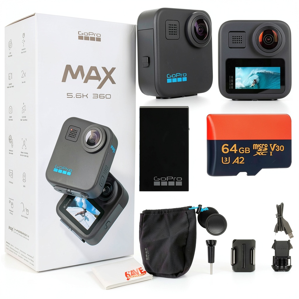 GoPro MAX 360 camera mounted on a helmet during outdoor adventure