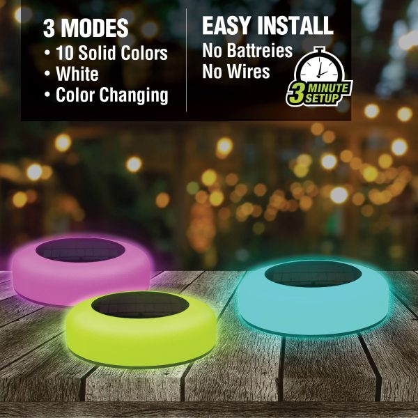 Bell and Howell Solar Disk Lights Waterproof Color Changing-2