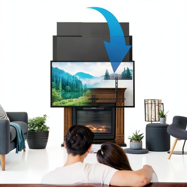 Mount It Pull Down Fireplace TV Mount Full Motion Large-1