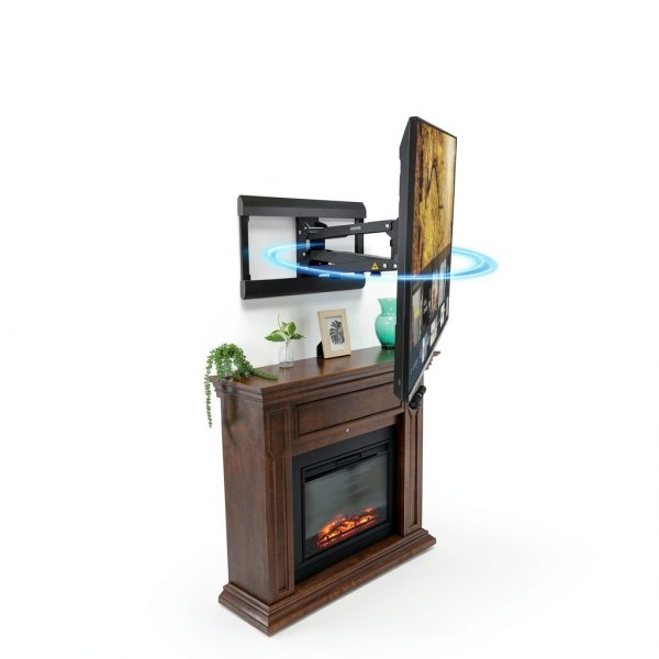 Mount It Fireplace TV Mount Pull Down Steel Design-4