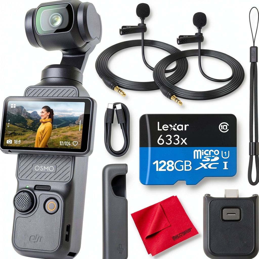 DJI Osmo Pocket 3 showing rotating touch screen and compact design