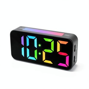 RGB Alarm Clock Color Changing Display Bedroom Decor-0