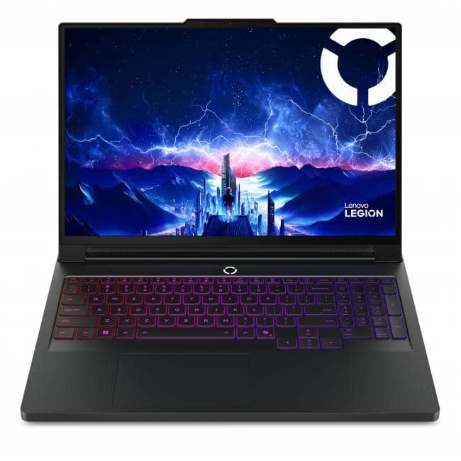 Lenovo Legion Pro 7i laptop displaying a vibrant game scene on its OLED screen
