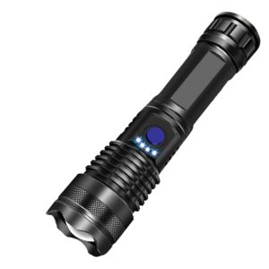 Tactical Flashlight Zoomable Beam USB Rechargeable Durable-0