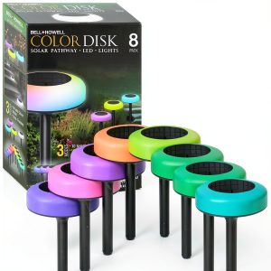 Bell and Howell Solar Disk Lights Waterproof Color Changing-0