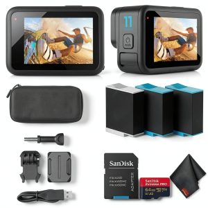GoPro HERO11 Waterproof Action Camera 64GB Card Batteries-0