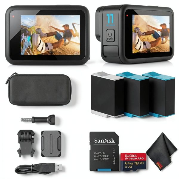 GoPro HERO11 Waterproof Action Camera 64GB Card Batteries-0
