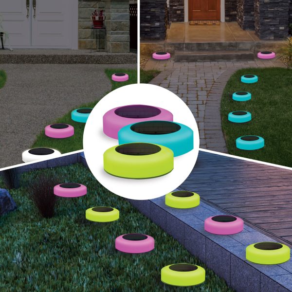 Bell and Howell Solar Disk Lights Waterproof Color Changing-5