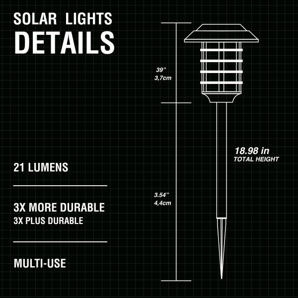 Bell Howell Solar Pathway Lights Outdoor LED Flame Decor-4