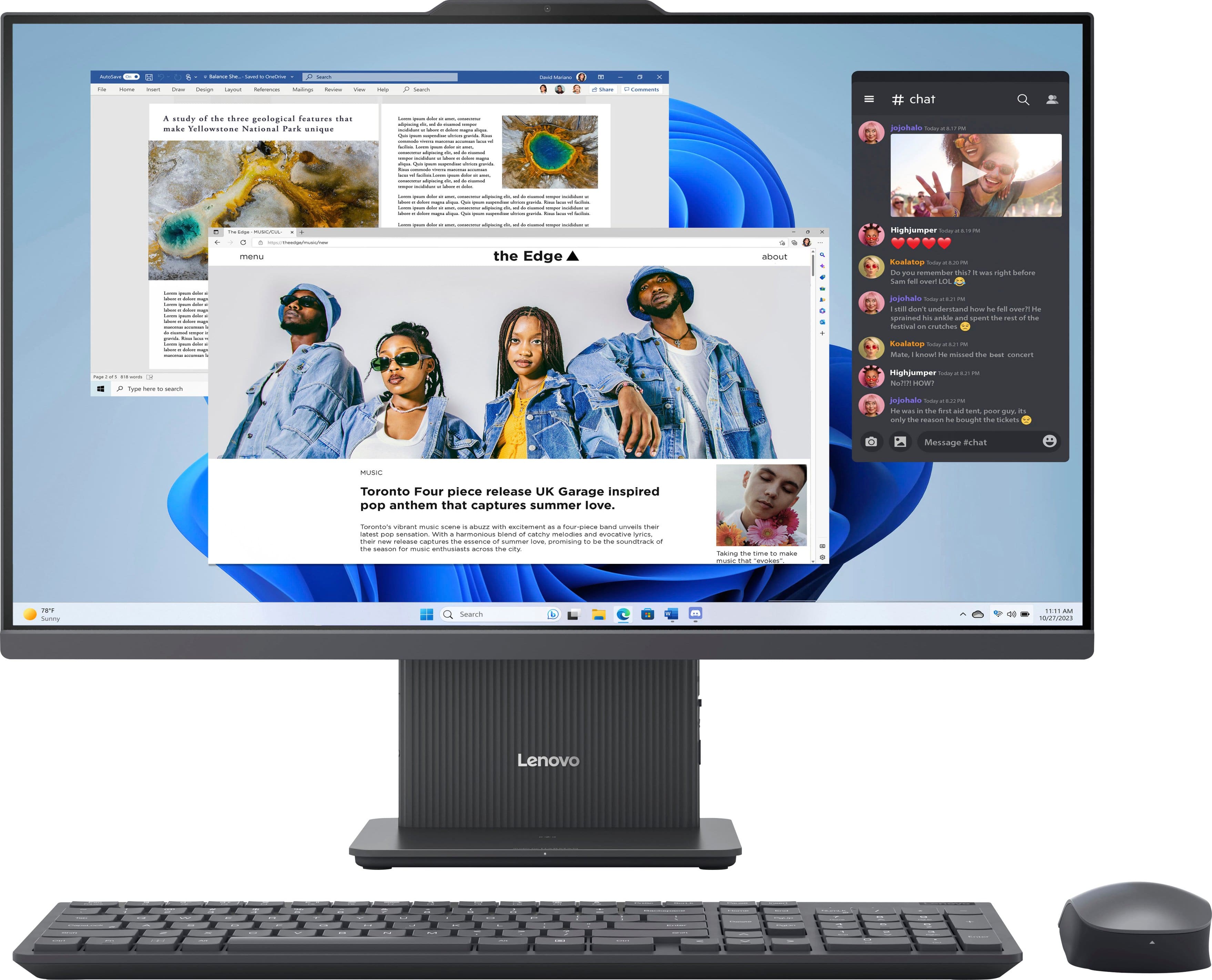 Lenovo IdeaCentre 27 all-in-one PC on a modern desk