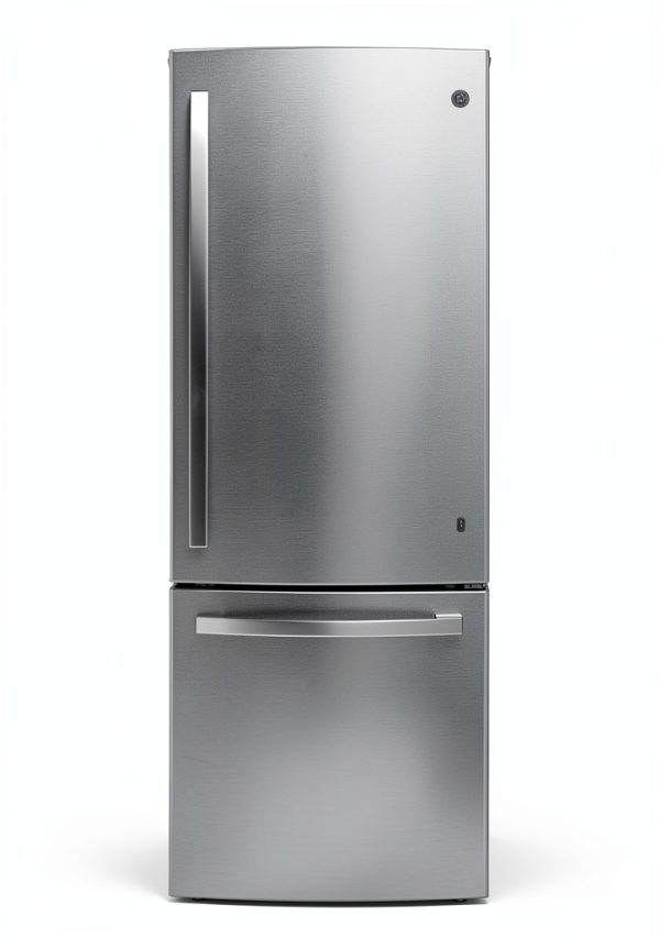 GE Bottom Freezer Refrigerator Stainless Steel LED Lighting-0