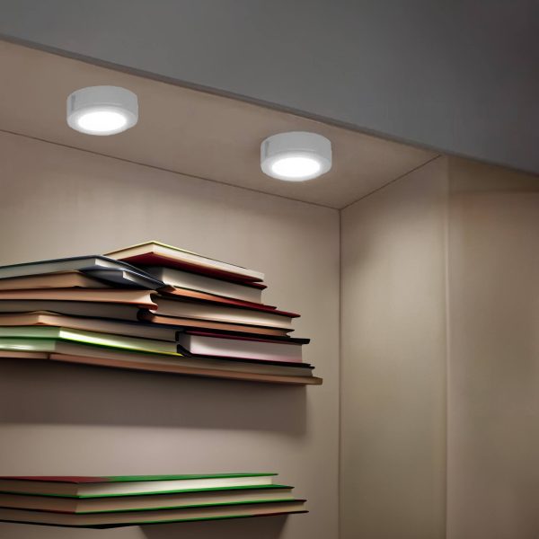 GE Dimmable LED Puck Lights Set of 5 Modern White-3