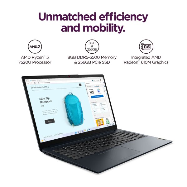 Lenovo IdeaPad 1 Laptop AMD Ryzen 5 7520U 8GB RAM-2