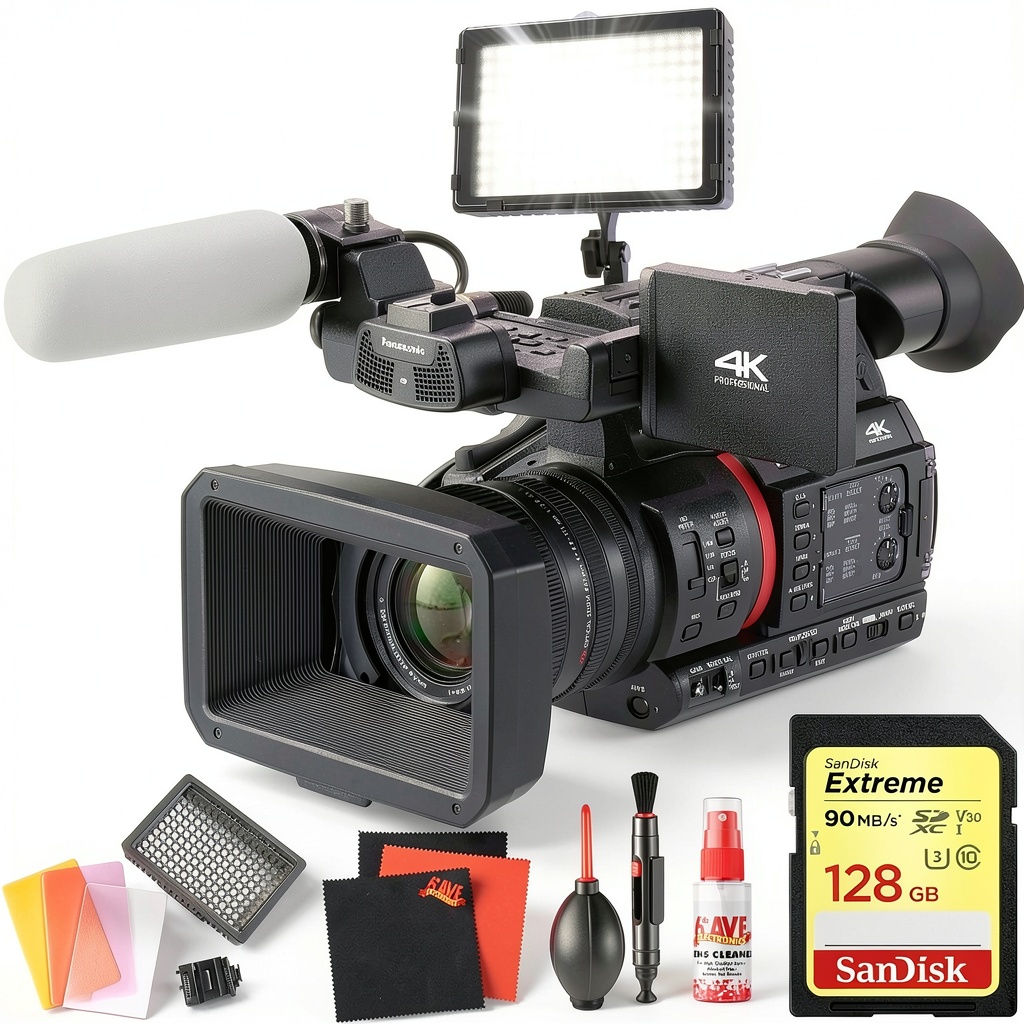 Panasonic AG-CX350 4K camcorder in a professional studio setup