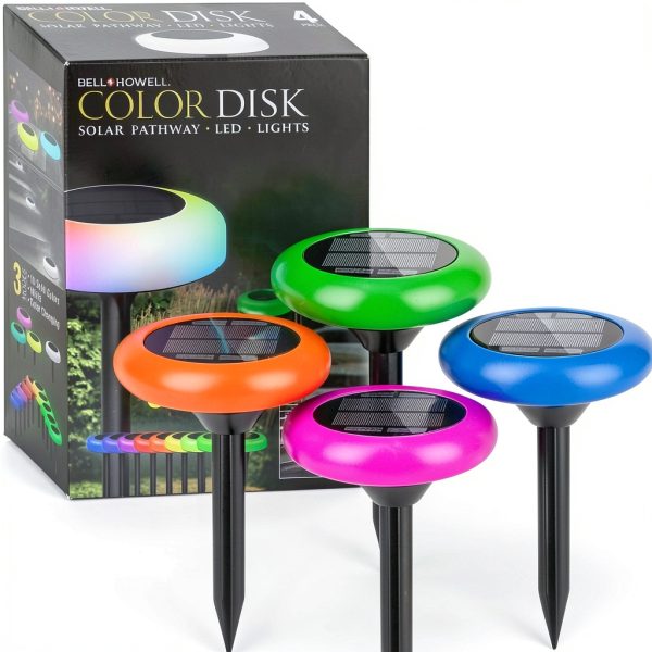 Bell and Howell Solar Disk Lights Outdoor Pathway Lighting-0