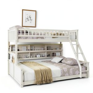 Anysun Twin XL over Queen Bunk Bed with Storage and Lights-0