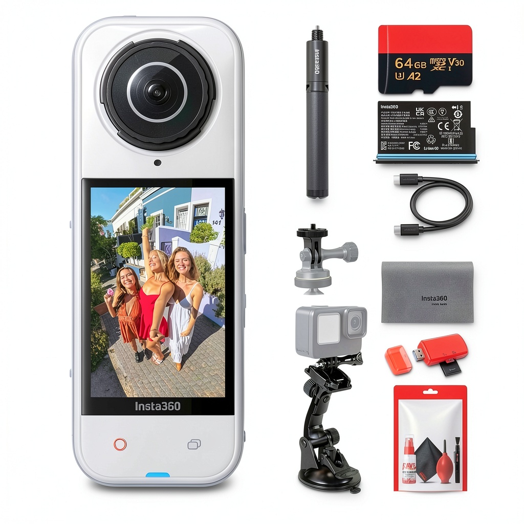 Insta360 X5 in use during a mountain biking adventure