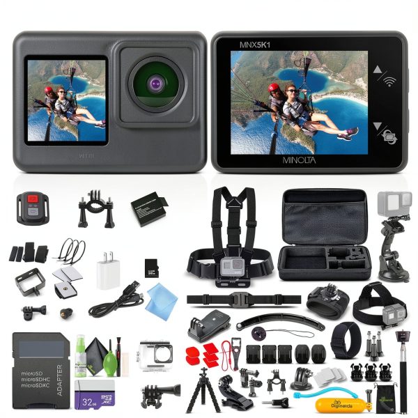 Minolta MNX5K1 5K Action Camera Kit Waterproof Adventure-0
