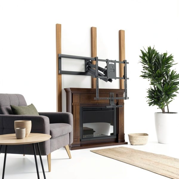 Mount It Fireplace TV Mount Pull Down Steel Design-9