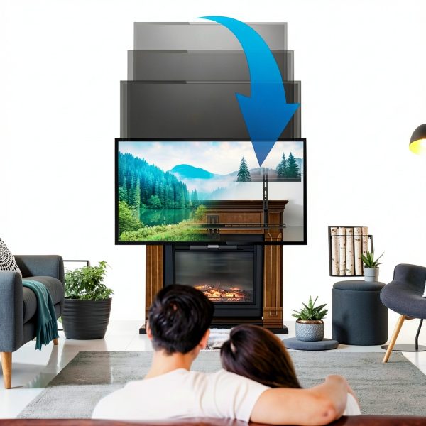 Mount It Fireplace TV Mount Pull Down Steel Design-2