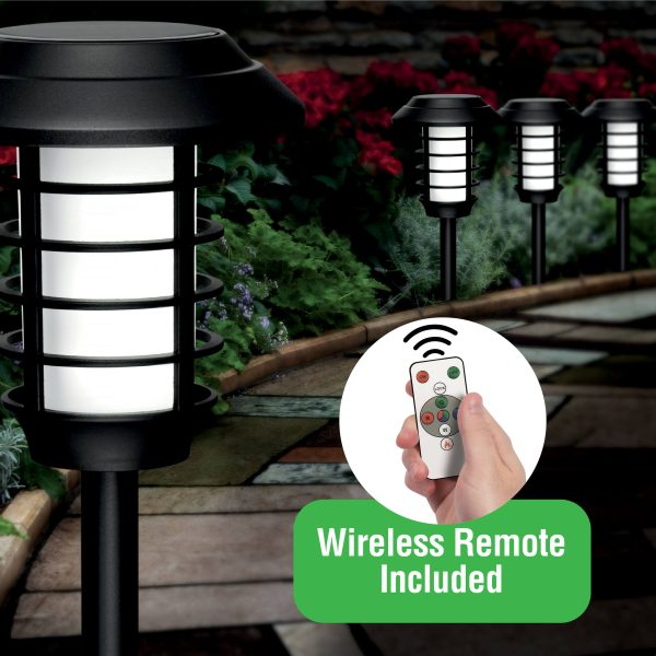 Bell Howell Solar Pathway Lights Outdoor LED Flame Decor-3