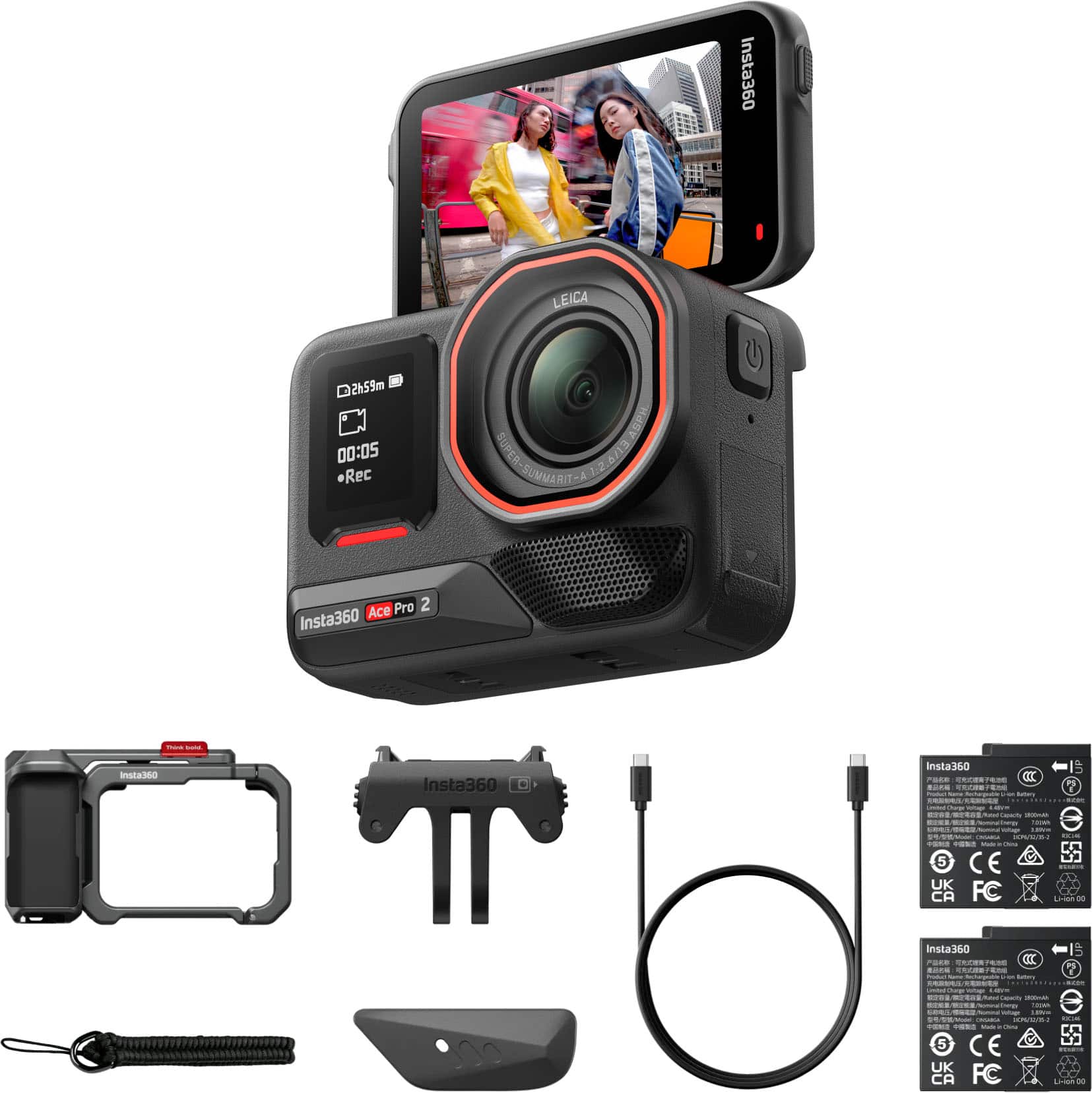 Insta360 Ace Pro2 action camera with Leica lens and flip screen