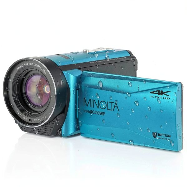 Minolta MN4K300WP 4K Camcorder Waterproof Blue-1