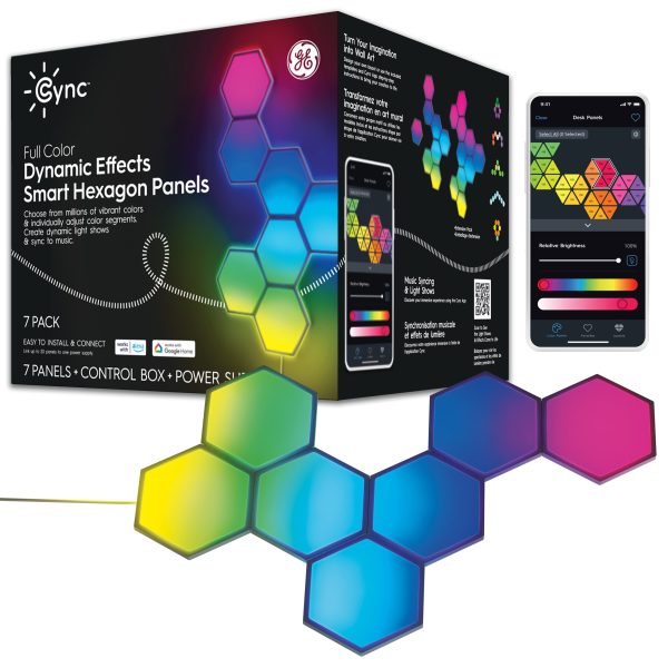 GE Cync Smart LED Hexagon Panel Lights Color Changing 7 Pack-0