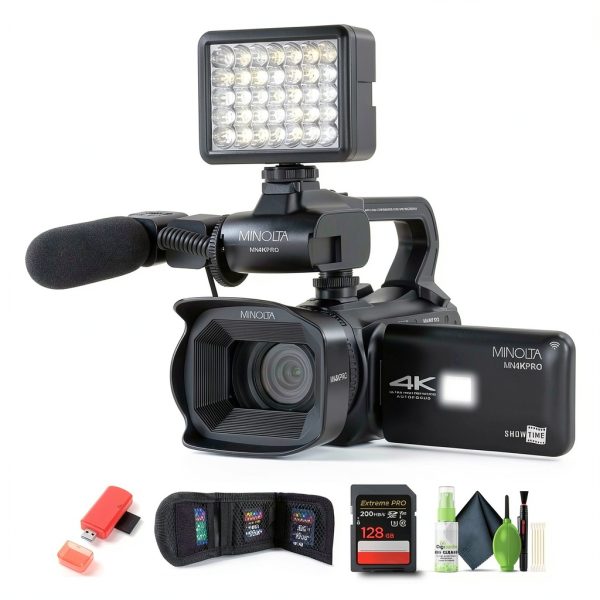 Minolta MN4KPRO 4K60 Camcorder Kit with 128GB SD Card-7