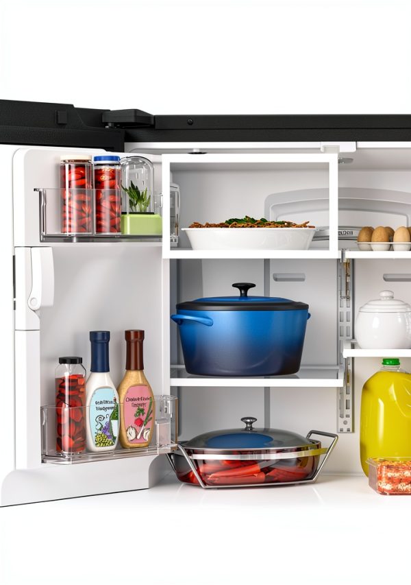 GE French Door Refrigerator Stainless Steel Space Saving Ice-9