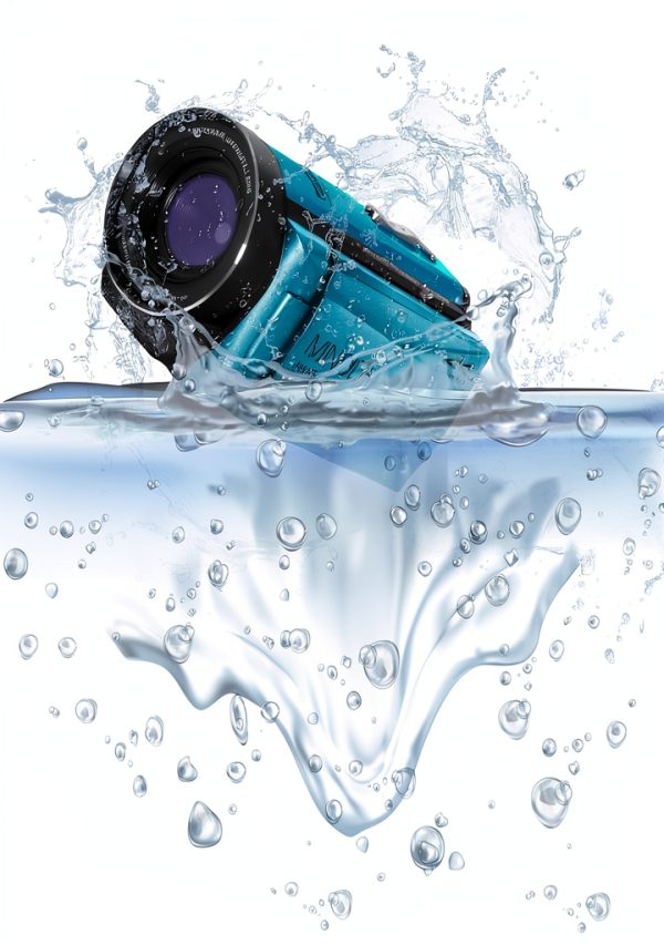 Minolta MN4K300WP 4K Waterproof Camcorder 56MP Blue Bundle-6