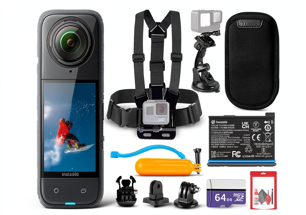 Insta360 X4 360 camera in use capturing outdoor adventure footage