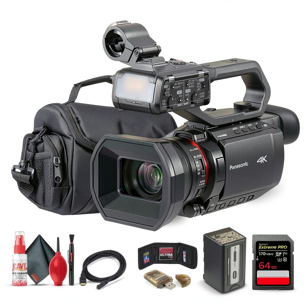 Panasonic AG CX20 4K camcorder in a professional studio setup
