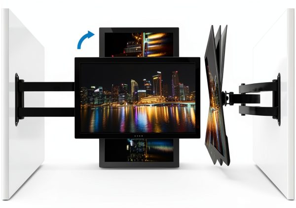 MI-2042L Full Motion TV Wall Mount Single Stud Installation-5