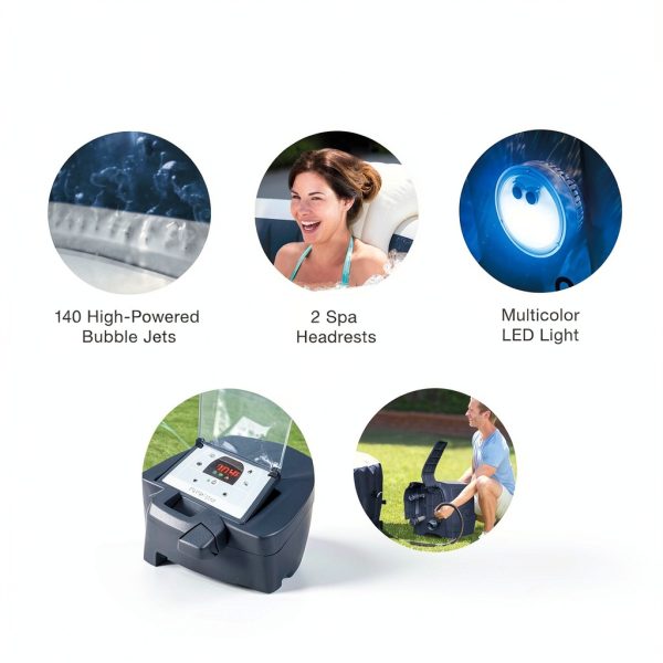 Intex PureSpa Plus Inflatable Hot Tub 4 Person Jet Spa-9
