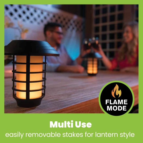 Bell Howell Solar Pathway Lights Outdoor LED Flame Decor-5