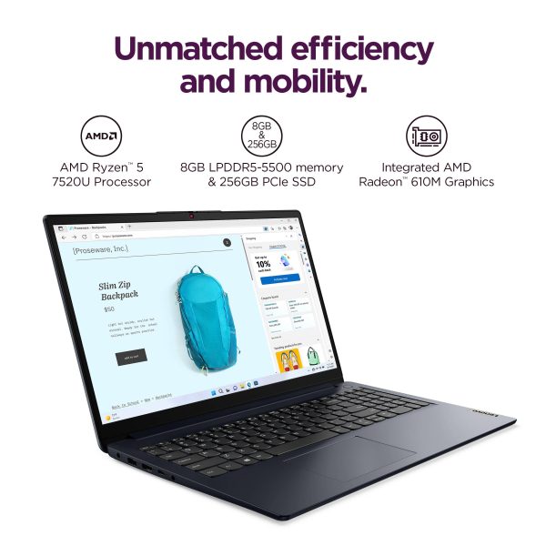Lenovo IdeaPad 1 Laptop AMD Ryzen 5 7520U 8GB Memory-2