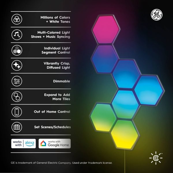 GE Cync Smart LED Hexagon Panel Lights Color Changing 7 Pack-1