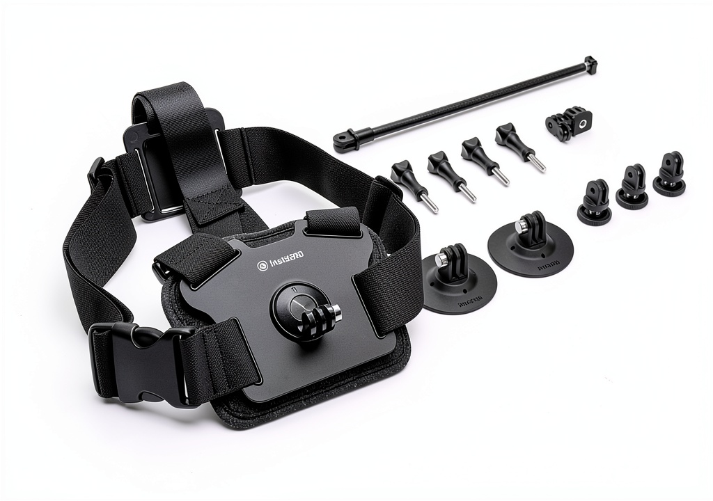 Pavo Action Camera Mount attached to a helmet during skiing