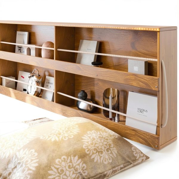Anysun Twin XL over Queen Bunk Bed Solid Wood Storage Lights-3