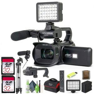 Minolta MN4KPRO 4K Camcorder WiFi Bundle Black-0