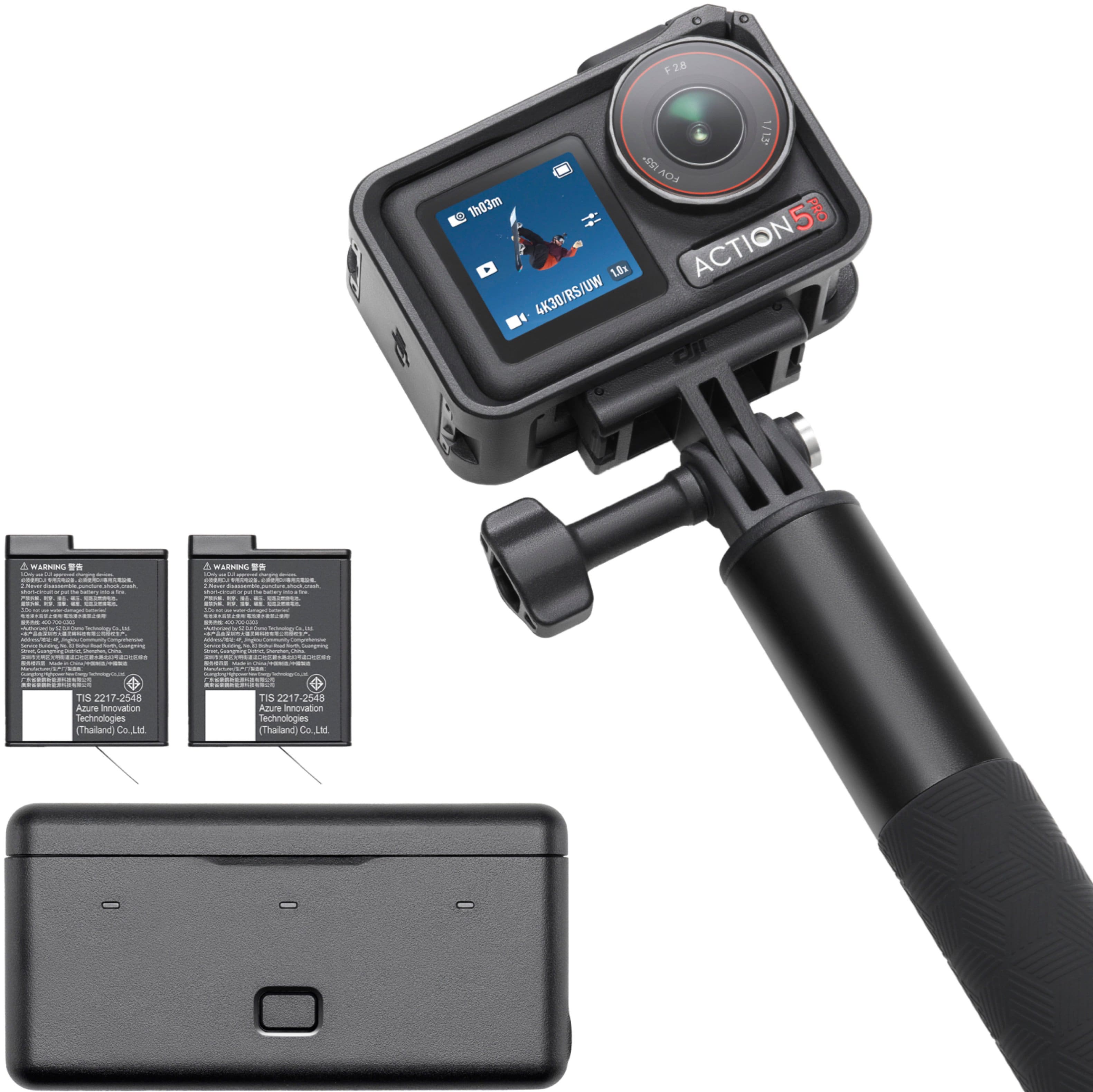 DJI Osmo Action 5 Pro 4K Camera mounted on a helmet during a mountain bike ride