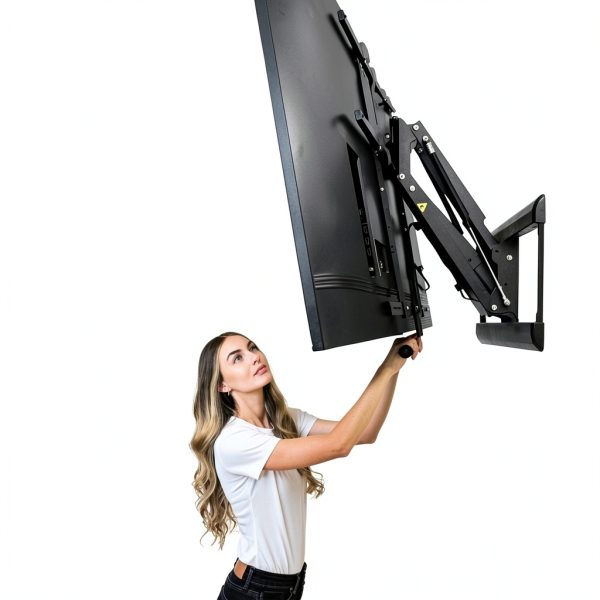 Mount It Fireplace TV Mount Pull Down Steel Design-1