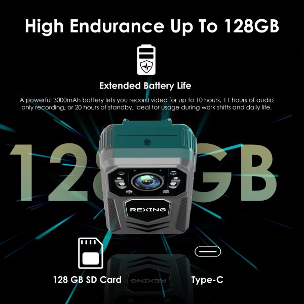 Rexing P3 Mini Body Camera 1080p FHD Type C Waterproof-2