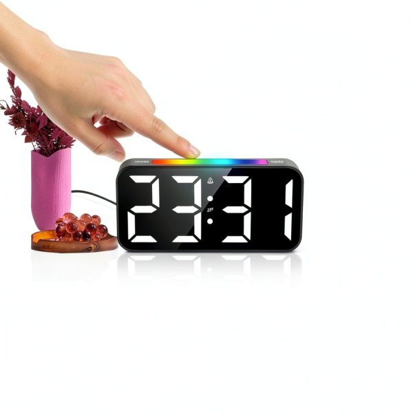 RGB Alarm Clock Color Changing Display Bedroom Decor-4