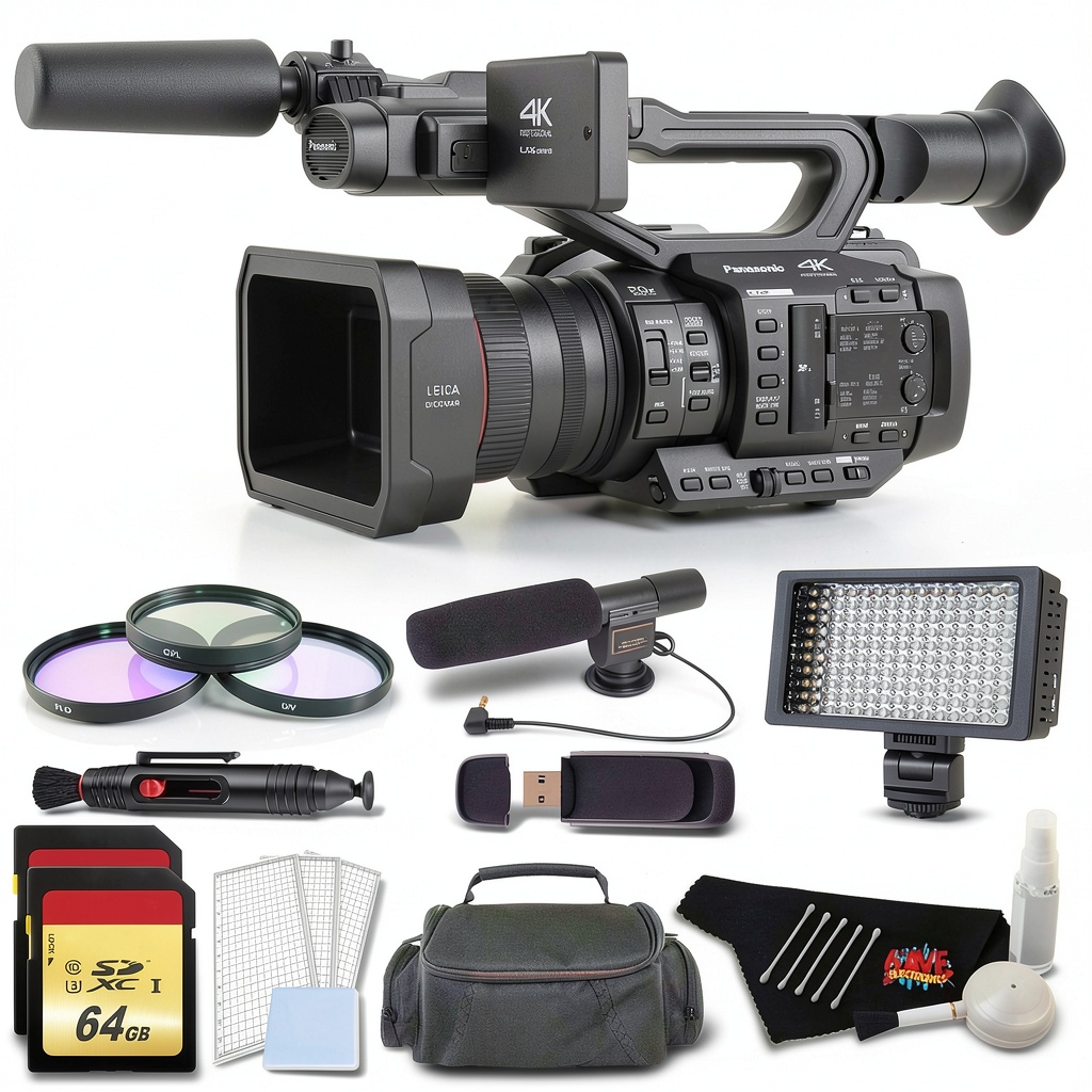 Panasonic AG UX180 camcorder in use during outdoor filming