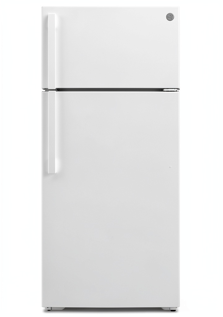 GE Top Freezer Refrigerator in a modern kitchen setting