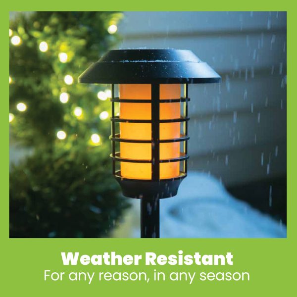 Bell Howell Solar Pathway Lights Outdoor LED Flame Decor-6
