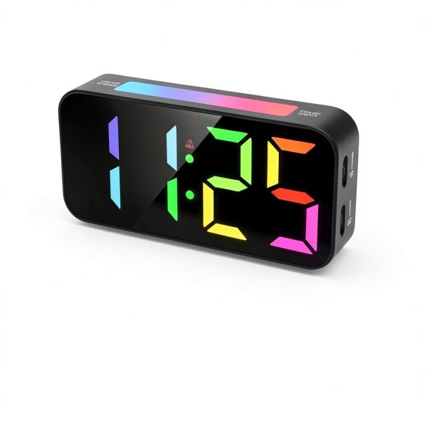 RGB Alarm Clock Color Changing Display Bedroom Decor-2