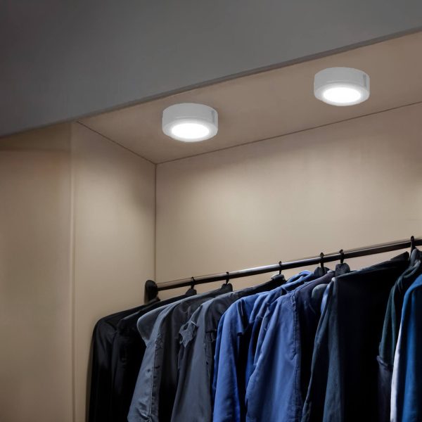 GE Dimmable LED Puck Lights Set of 5 Modern White-2